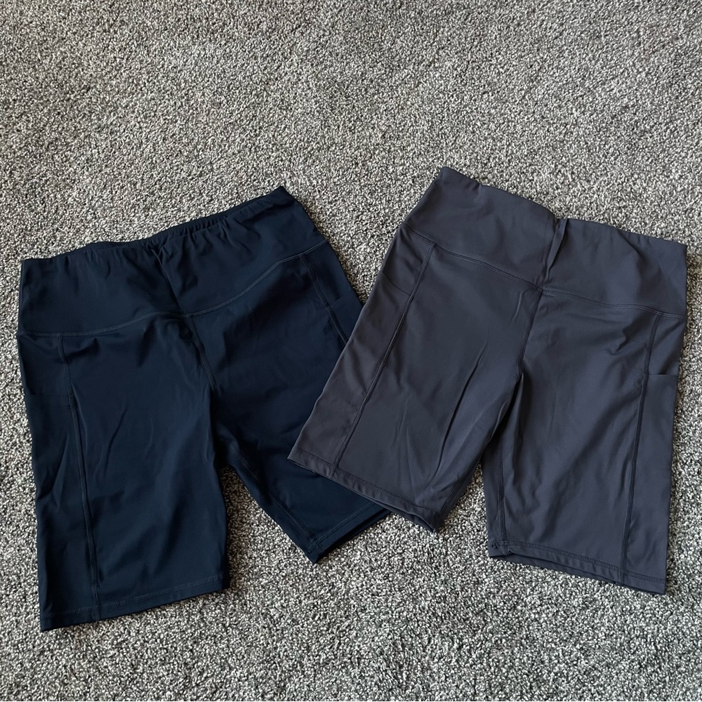 Black & Grey Biker Shorts
